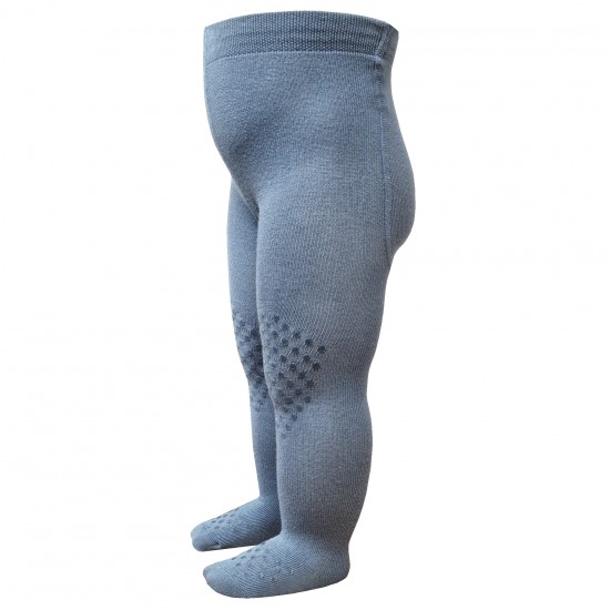 Organic cotton crawling  tights for babies Dusty blue
