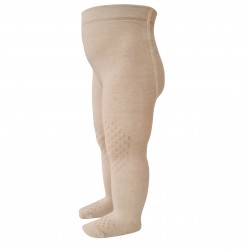 Organic cotton crawling  tights for babies Taupe