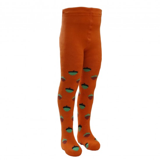 Warm plush tights for kids Orange squirrel
