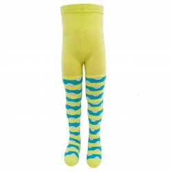 Warm plush legs tights for kids Yellow octopus