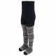 Warm plush tights for kids Dark blue stripes