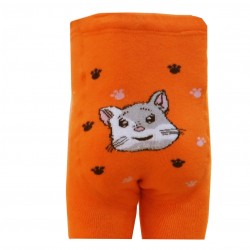 Warm plush tights for kids Orange kitten