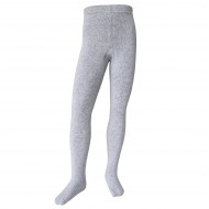 Warm plush tights for kids Light grey Small dots