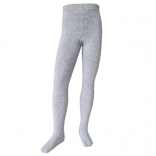 Warm plush tights for kids Light grey Small dots