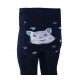 Warm plush tights for kids Dark blue kitten