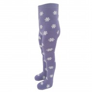 Warm plush tights for kids Light purple penguin