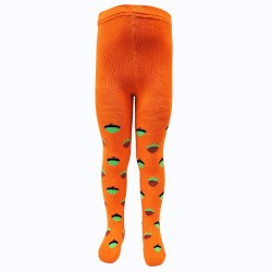 Warm plush tights for kids Orange squirrel