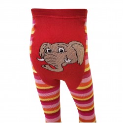 Warm plush tights for kids Red Elephant