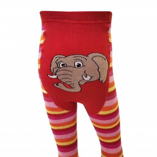 Warm plush tights for kids Red Elephant