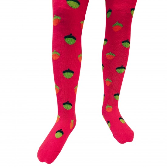 Warm plush tights for kids Pink squirrel