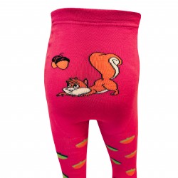 Warm plush tights for kids Pink squirrel