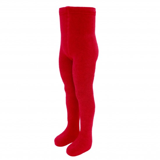 Warm plush tights for kids Dark red