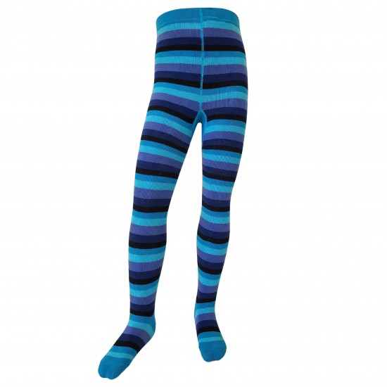 Warm plush tights for kids Turquoise Elephant