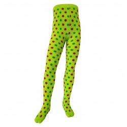 Warm plush tights for kids Green snake