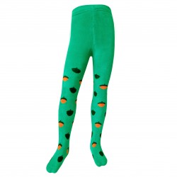 Warm plush tights for kids Green squirrel
