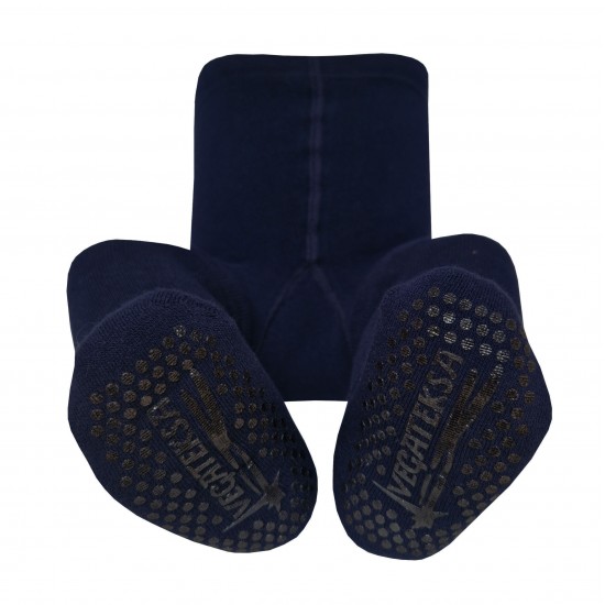 Non-slip warm plush tights for kids Dark blue
