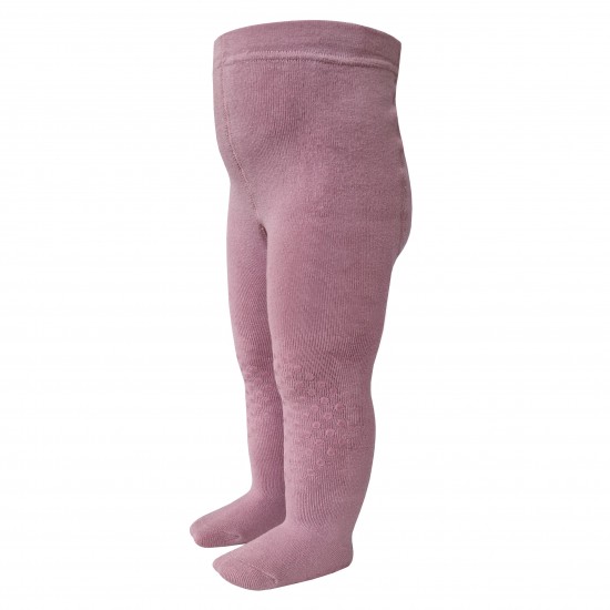 Crawling plush tights for babies Dusty pink