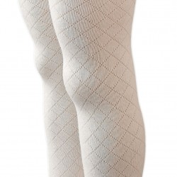 White tights for kids Little diamonds