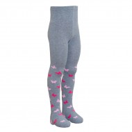 Non-slip grey tights for kids Butterflies
