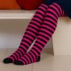 Striped tights for kids Cyclamen black