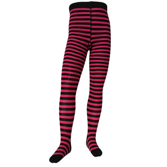 Striped tights for kids Cyclamen black