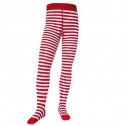Striped tights for kids Red white