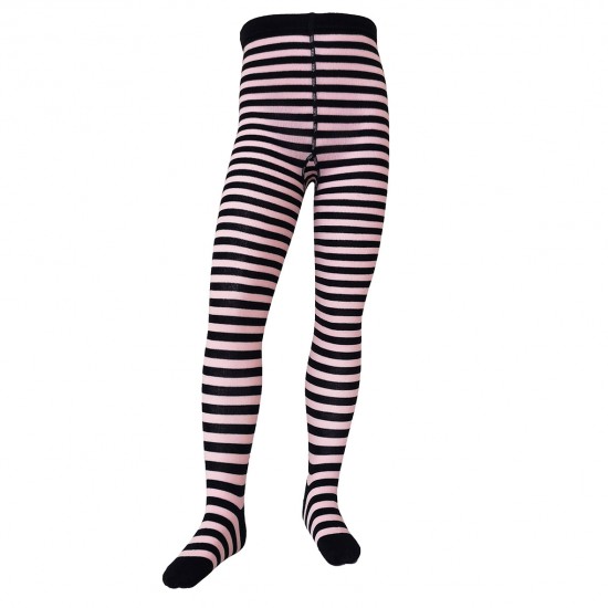 Striped tights for kids Dark blue light pink