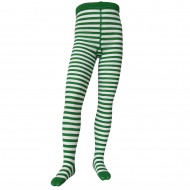 Striped tights for kids Green white