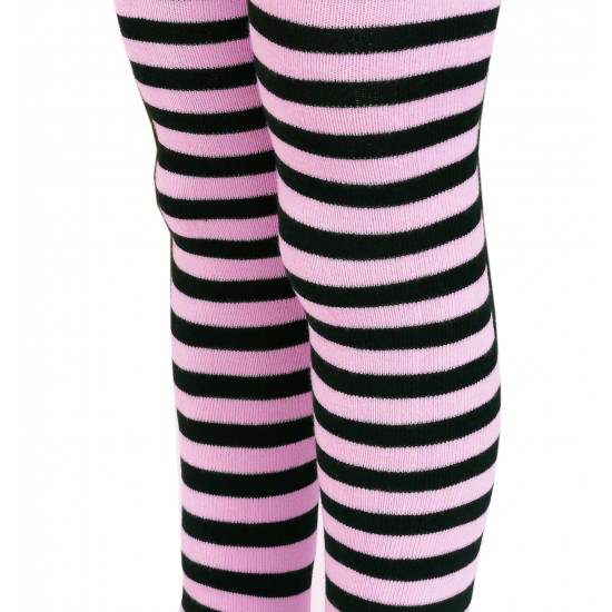 Striped tights for kids Dark blue light pink