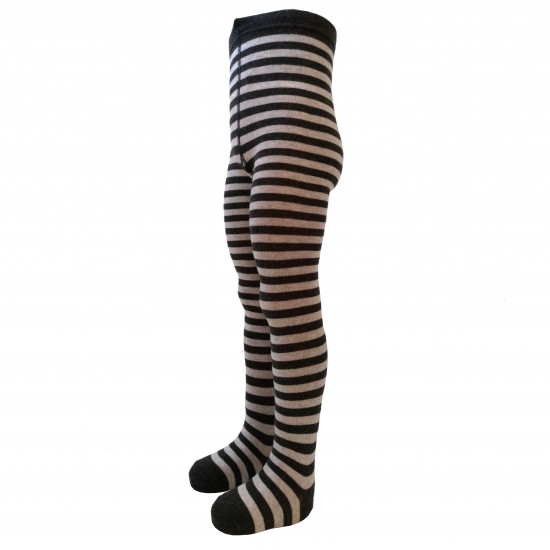 Striped tights for kids Grey dark grey