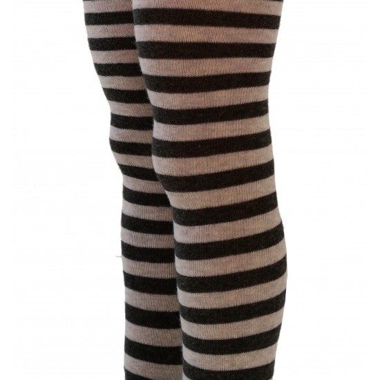 Striped tights for kids Grey dark grey