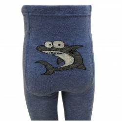 Denim color tights for kids Shark