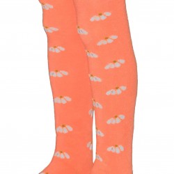 Coral color tights for kids Chamomiles