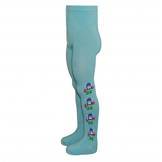 Sky blue tights for kids Robot