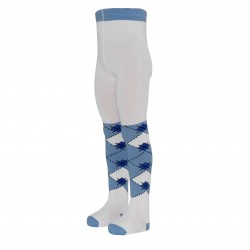Blue tights for kids Classic argyle