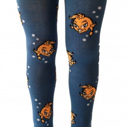 Blue tights for kids Orange fish
