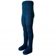 Organic cotton patterned tights for kids Dusty blue