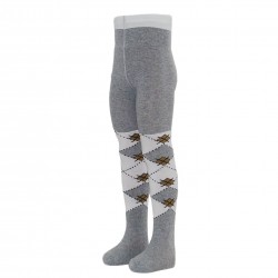 Grey tights for kids Classic argyle