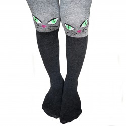 Grey tights for kids Green eyes