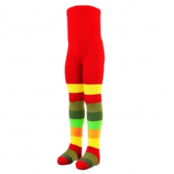 Red tights for kids Wide stripes