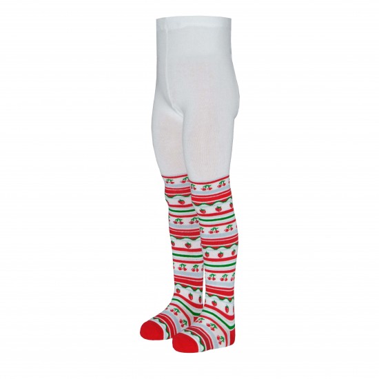 Non-slip Red tights for kids Strawberry