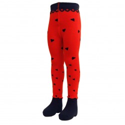 Red tights for kids Little hearts