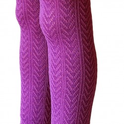 Romantic patterned tights for kids Orchid