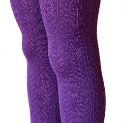 Romantic patterned tights for kids Purple