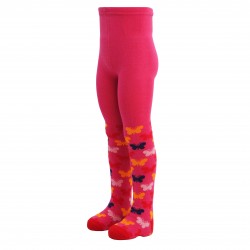 Pink tights for kids Colorful butterflies