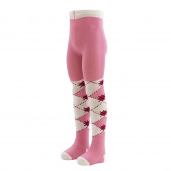 Pink tights for kids Classic argyle