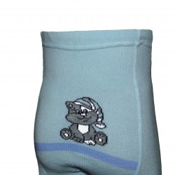 Light blue tights for kids Cat with a hat