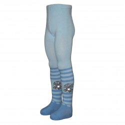 Light blue tights for kids Cat with a hat