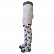 Light grey tights for kids Dogs (Pearl)