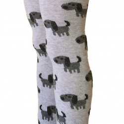 Light grey tights for kids Dogs (Pearl)